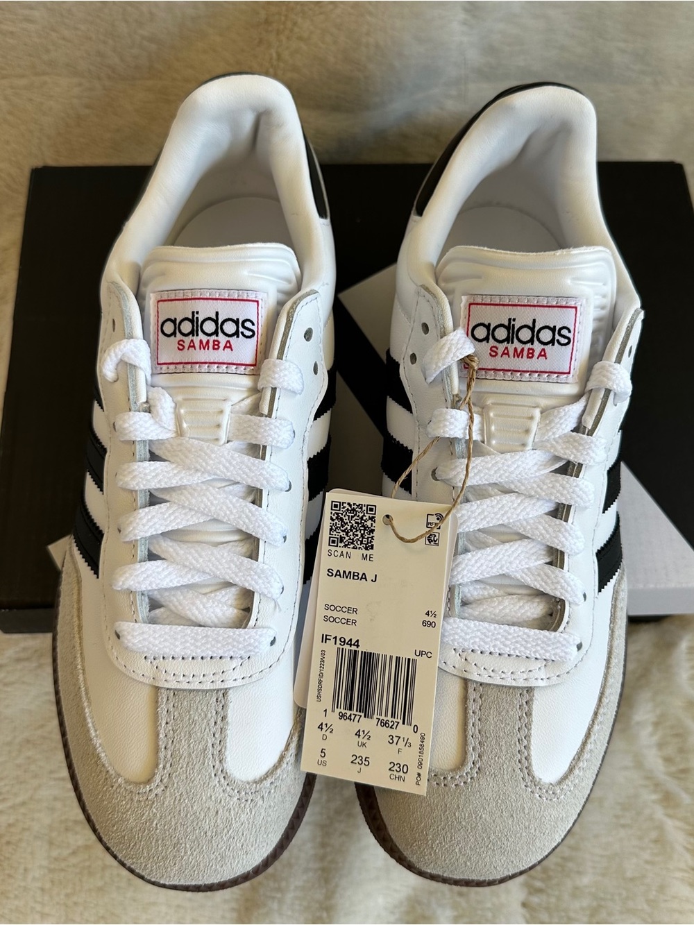 NIB Adidas Samba J Classic Sneakers, Y5 W6.5 - Picture 3 of 6
